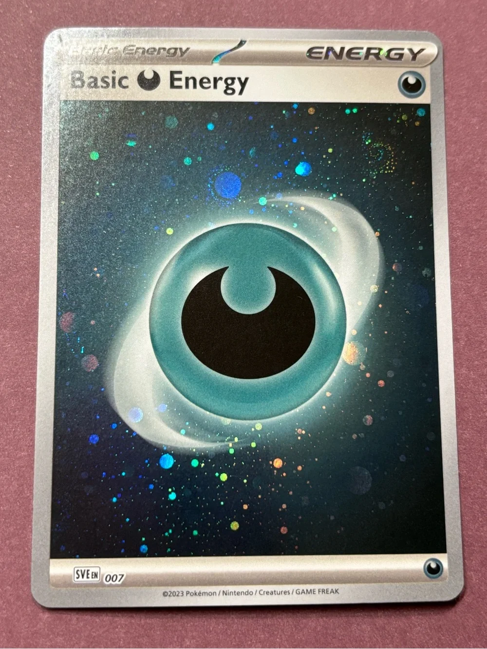 Full Holo Basic Energy Darkness Type Card